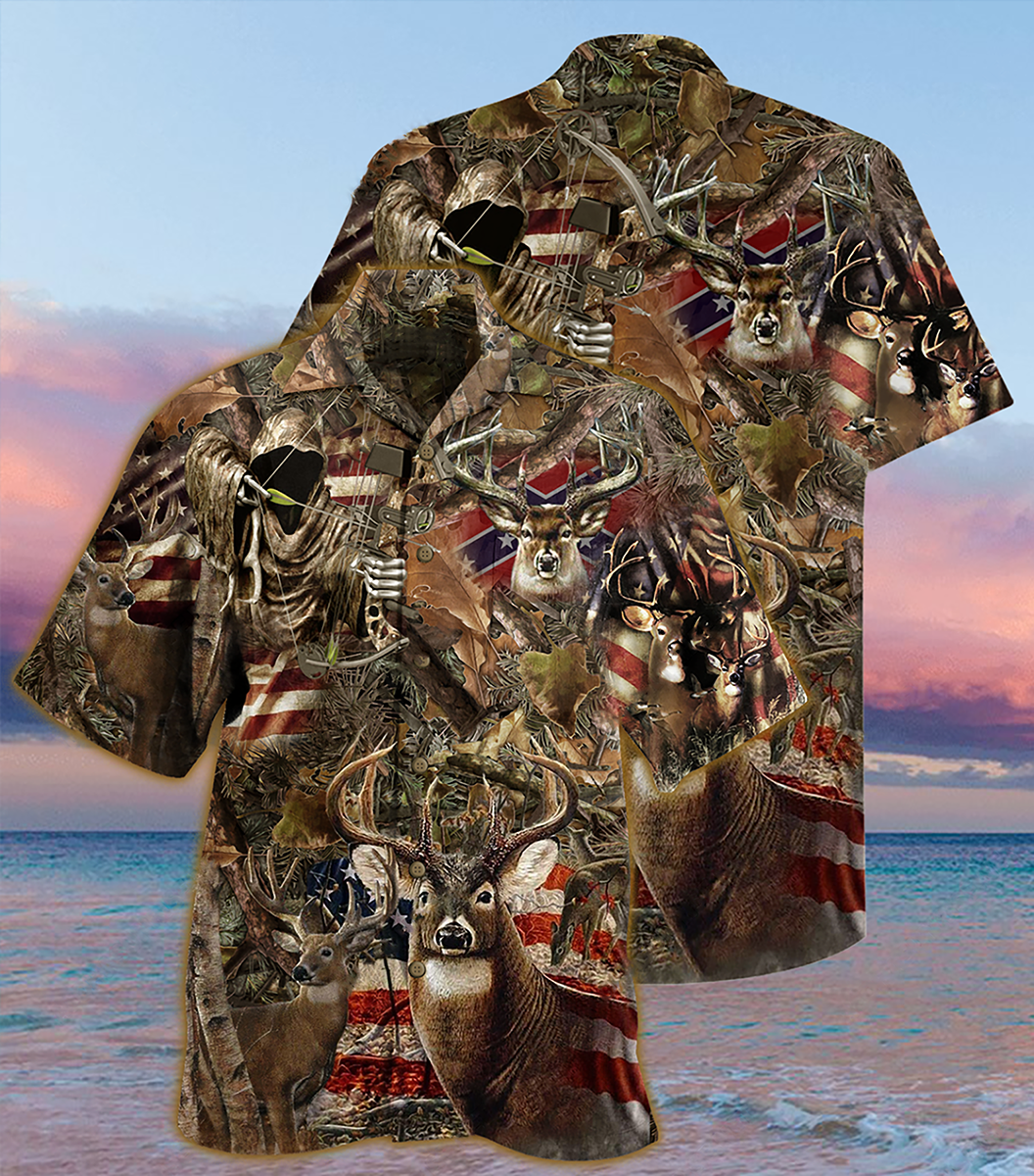 Deer Hunting American Wild Hawaiian Shirt Design Detail For Beach Days And Holiday Travel