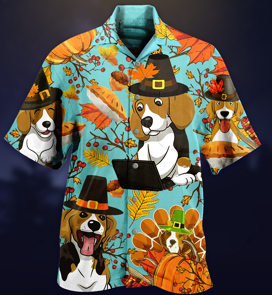 Beagle Hawaiian Shirt Artwork Detail For Resort Trips And Outdoor Activities