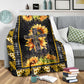 God Cross On Sunflower Christian Flannel Blanket For Cozy Bedroom Sofa Decor