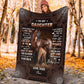 Horse To My Daughter Horse Brown Flannel Blanket For Cozy Bedroom Sofa Decor