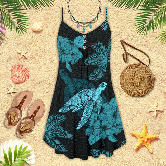 Turtle Is Beach Soul Limited 18 – Women's Summer Sleeveless V-Neck Camisole Dress
