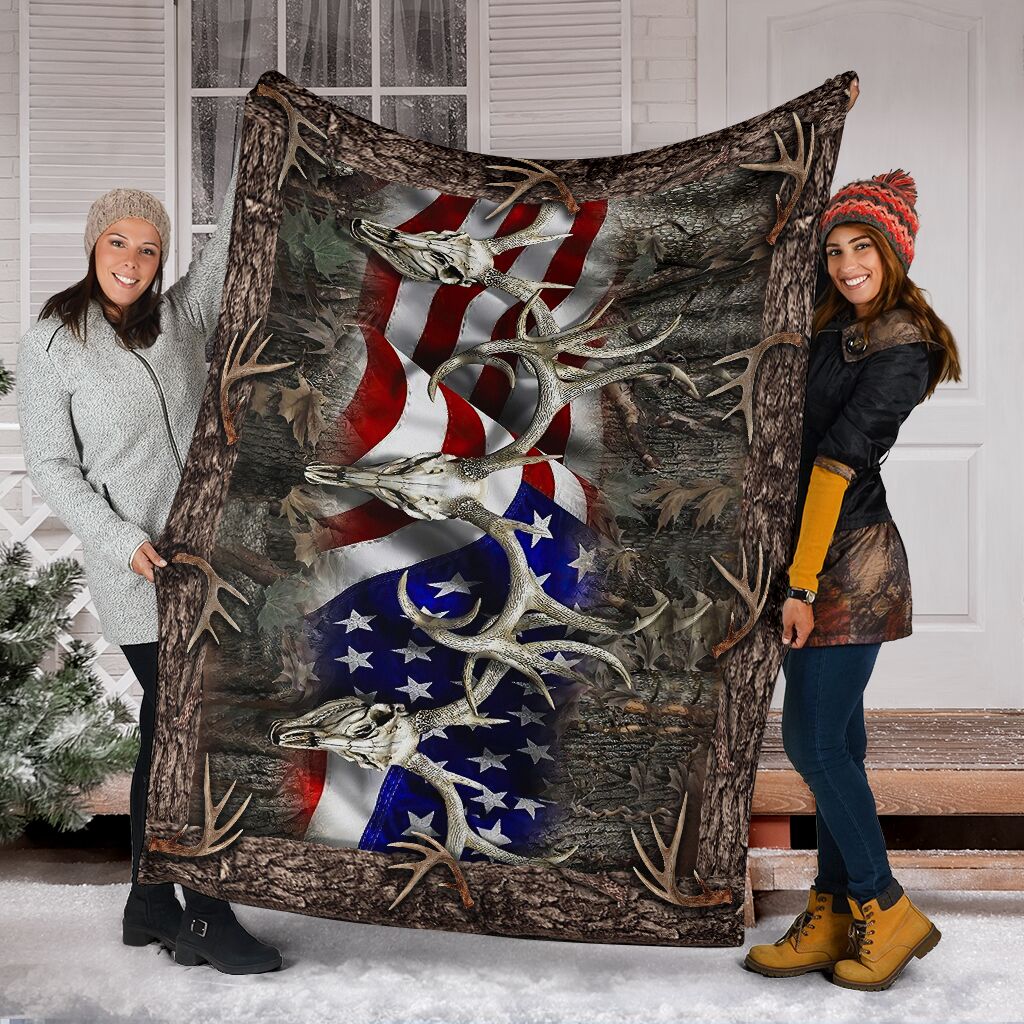 Hunting American Hunters Flannel Blanket For Cozy Bedroom Sofa Decor