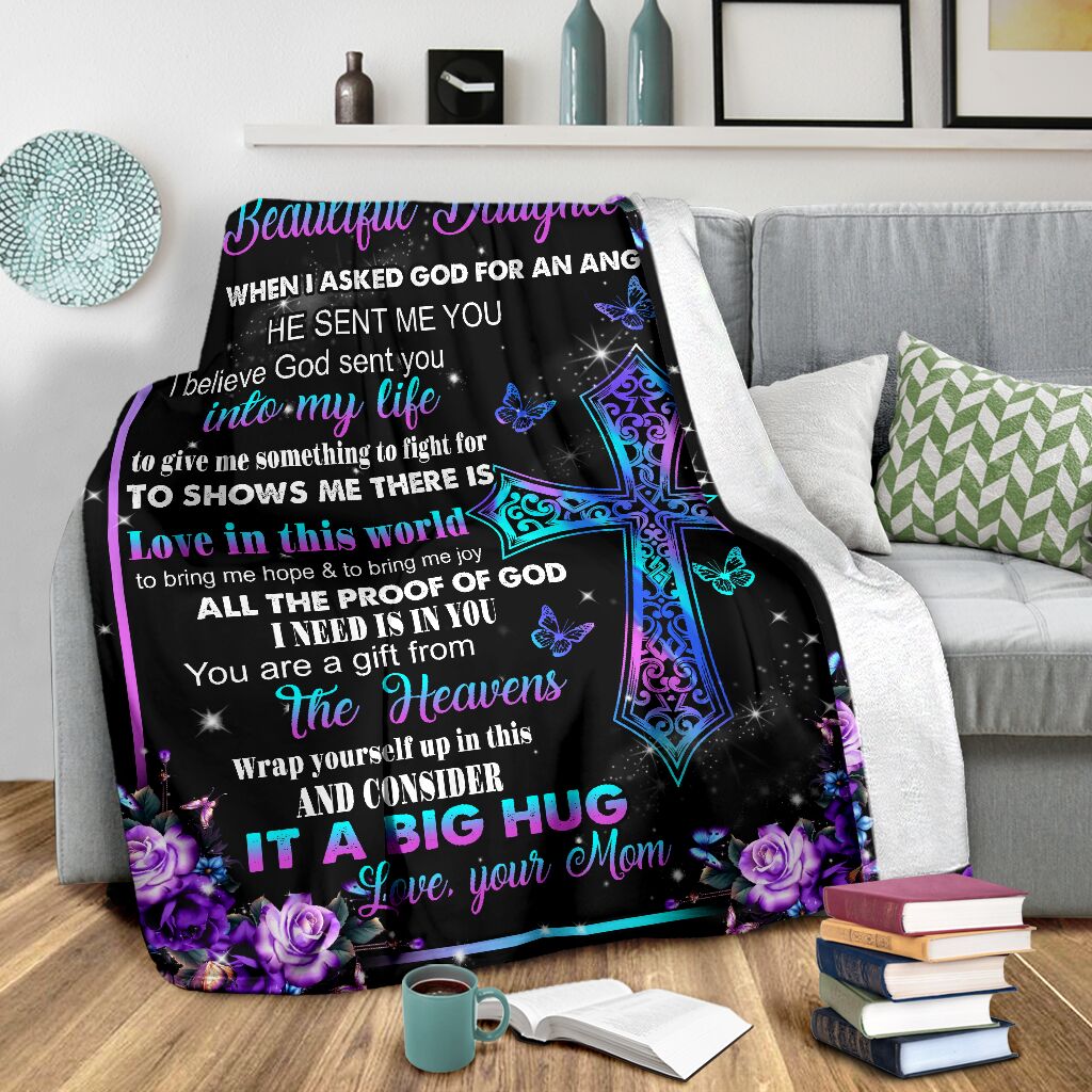 God I Asked God For A Best Friend Christian Flannel Blanket For Cozy Bedroom Sofa Decor