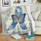 Diabetes Awareness Butterfly Flannel Blanket For Cozy Bedroom Sofa Decor