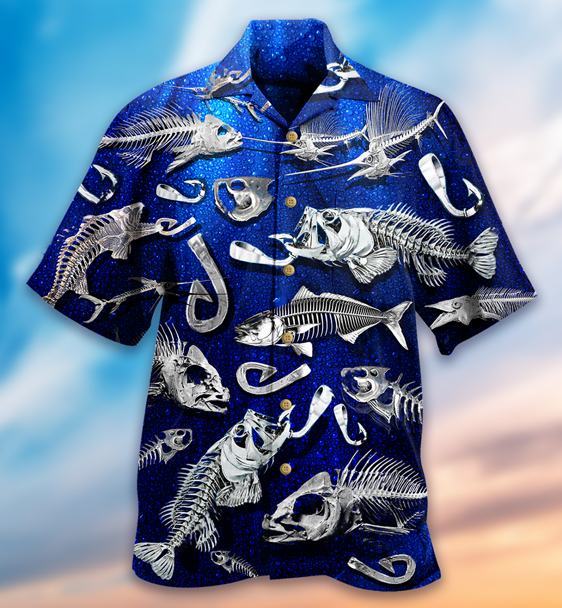 Fishing Sawbones Hawaiian Shirt Pattern View For Lightweight Everyday Style