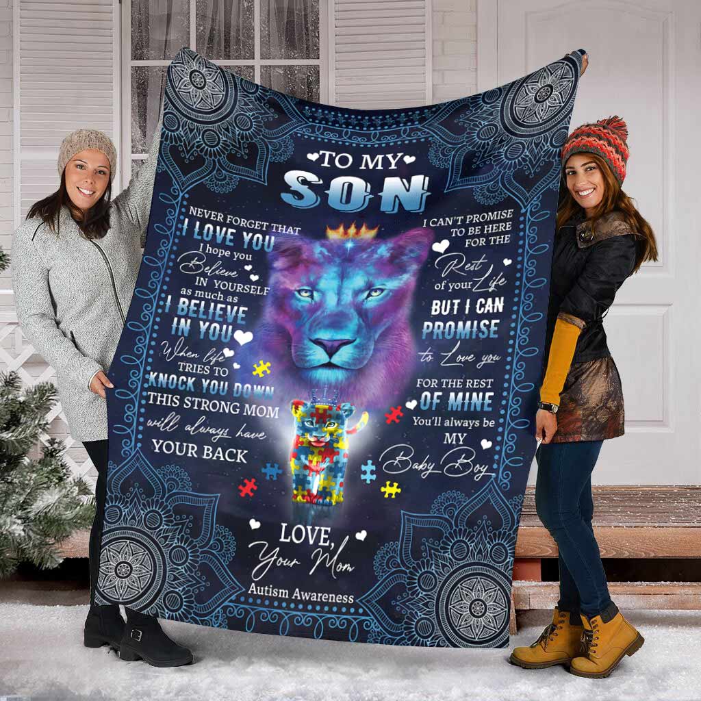 Autism Awareness Son Gift Flannel Blanket For Cozy Bedroom Sofa Decor
