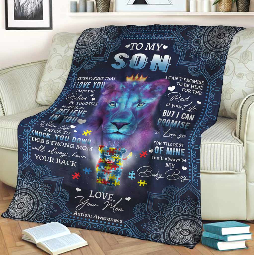 Autism Awareness Son Gift Flannel Blanket For Cozy Bedroom Sofa Decor