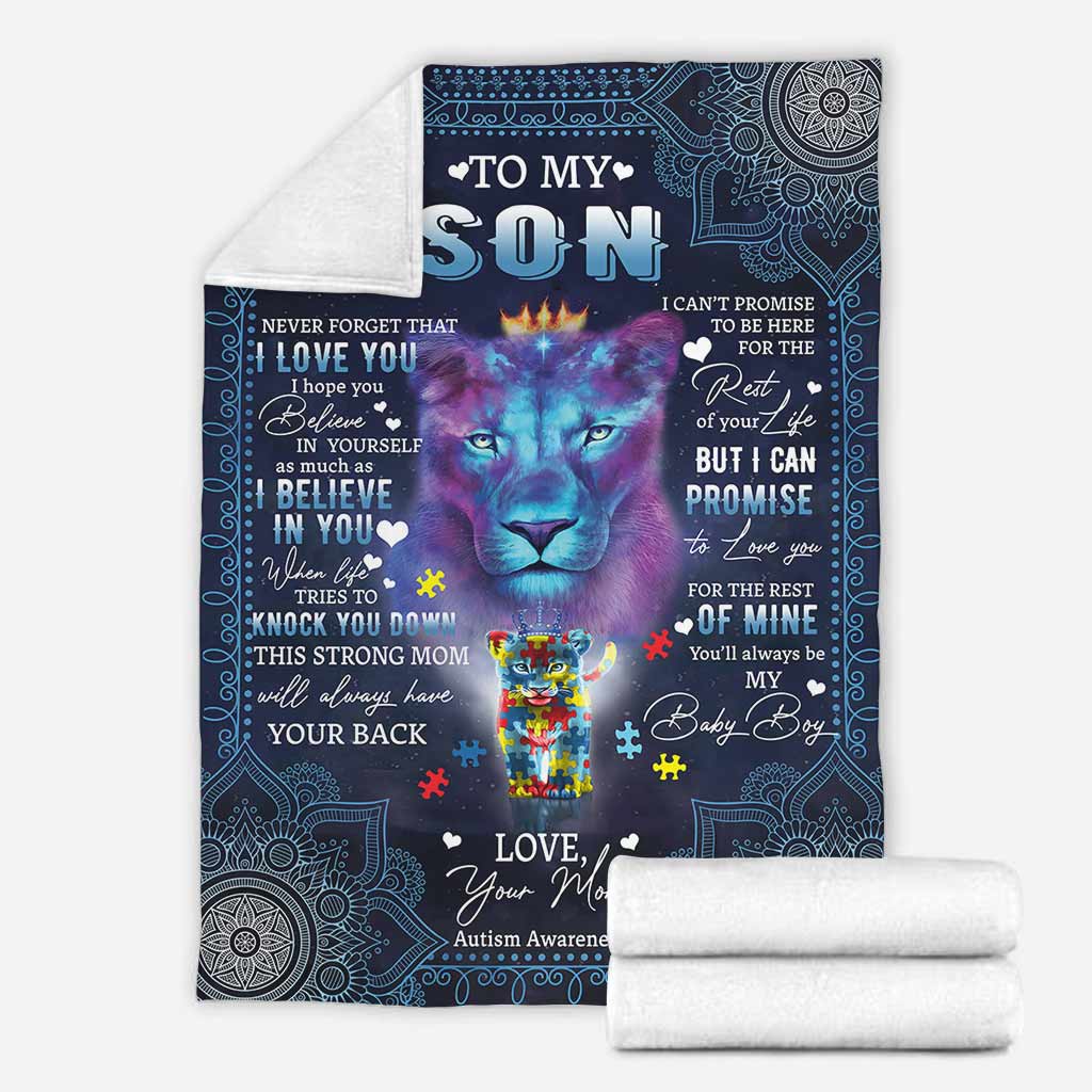Autism Awareness Son Gift Flannel Blanket For Cozy Bedroom Sofa Decor