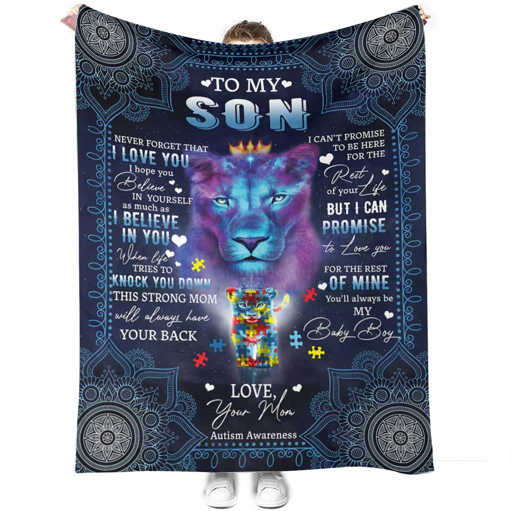 Autism Awareness Son Gift Flannel Blanket For Cozy Bedroom Sofa Decor