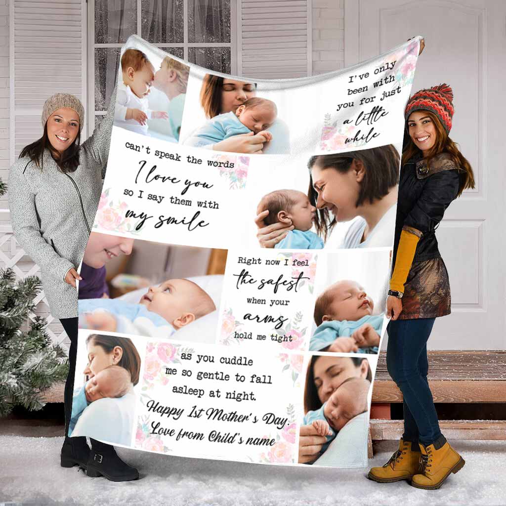 Family I've Only Been With You For A Little While Personalized Photo Flannel Blanket For Cozy Bedroom Sofa Decor