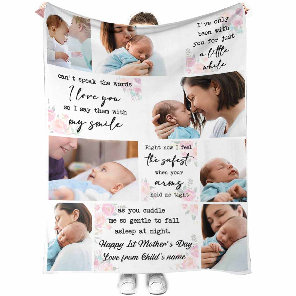 Family I've Only Been With You For A Little While Personalized Photo Flannel Blanket For Cozy Bedroom Sofa Decor