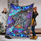 Witch Mystical Pentagram Star Personalized Flannel Blanket For Cozy Bedroom Sofa Decor