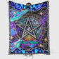 Witch Mystical Pentagram Star Personalized Flannel Blanket For Cozy Bedroom Sofa Decor