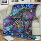Witch Mystical Pentagram Star Personalized Flannel Blanket For Cozy Bedroom Sofa Decor