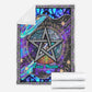 Witch Mystical Pentagram Star Personalized Flannel Blanket For Cozy Bedroom Sofa Decor