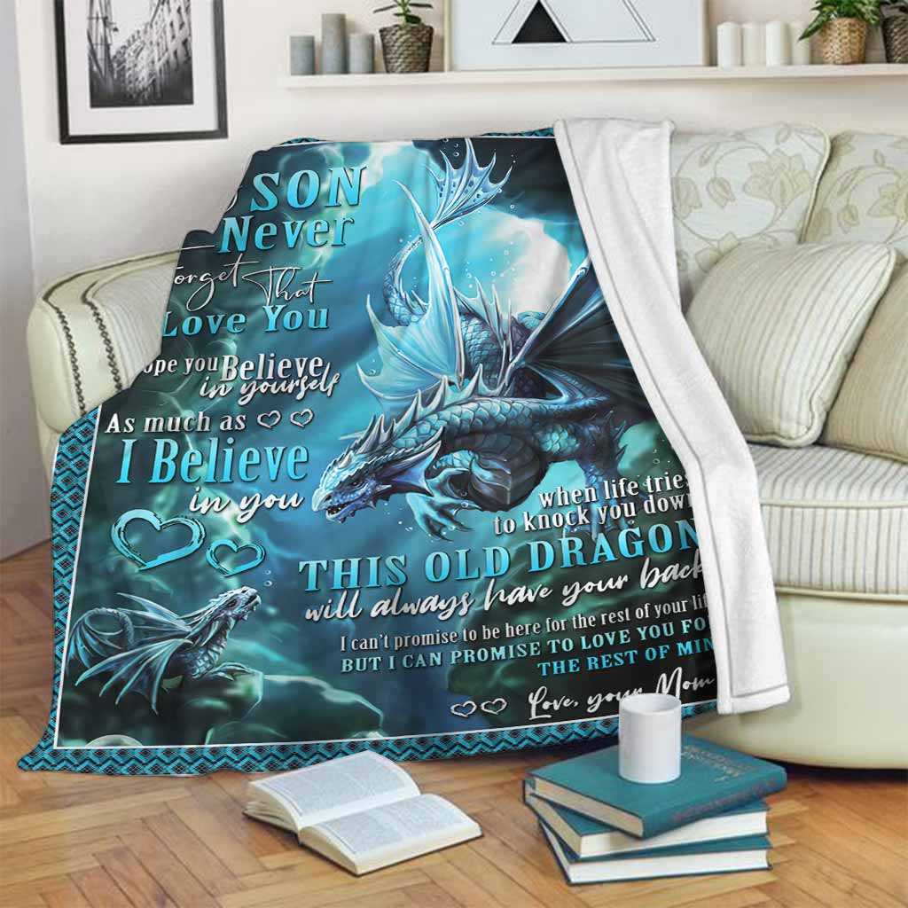 Dragon To My Son Flannel Blanket For Cozy Bedroom Sofa Decor
