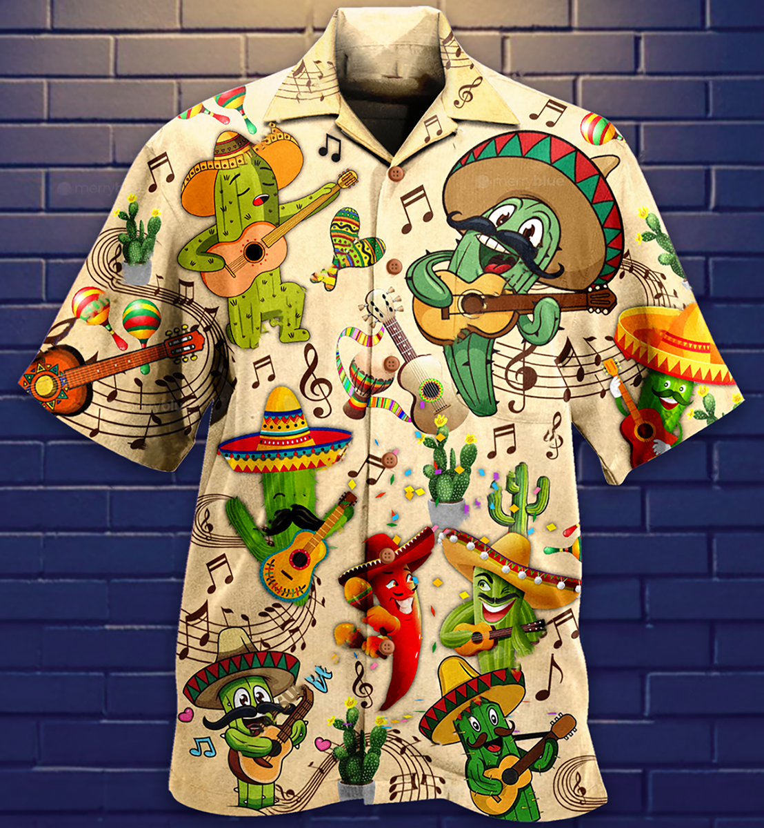 Music Cactus Hawaiian Shirt For Warm Weather Adventures And Everyday Comfort