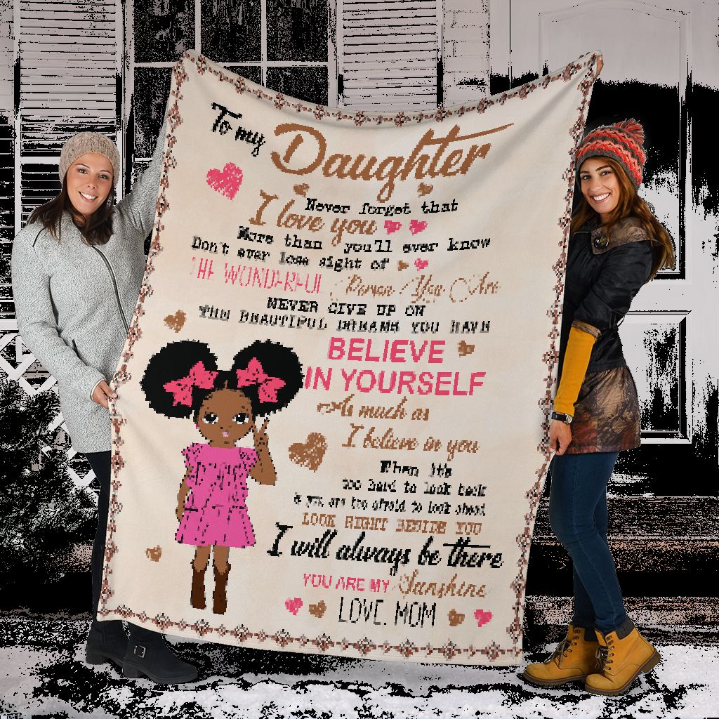 Black Girl To My Daughter African American Flannel Blanket For Cozy Bedroom Sofa Decor