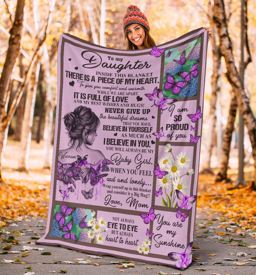 Fibromyalgia To My Daughter Fibromyalgia Awareness Flannel Blanket For Cozy Bedroom Sofa Decor