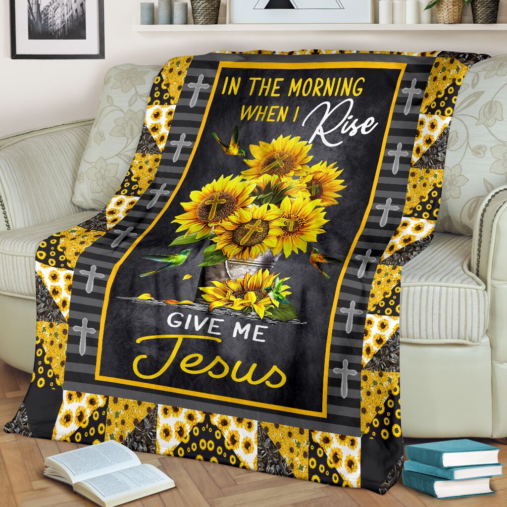 Jesus In The Morning When I Rise Give Me Jesus Christian Flannel Blanket For Cozy Bedroom Sofa Decor