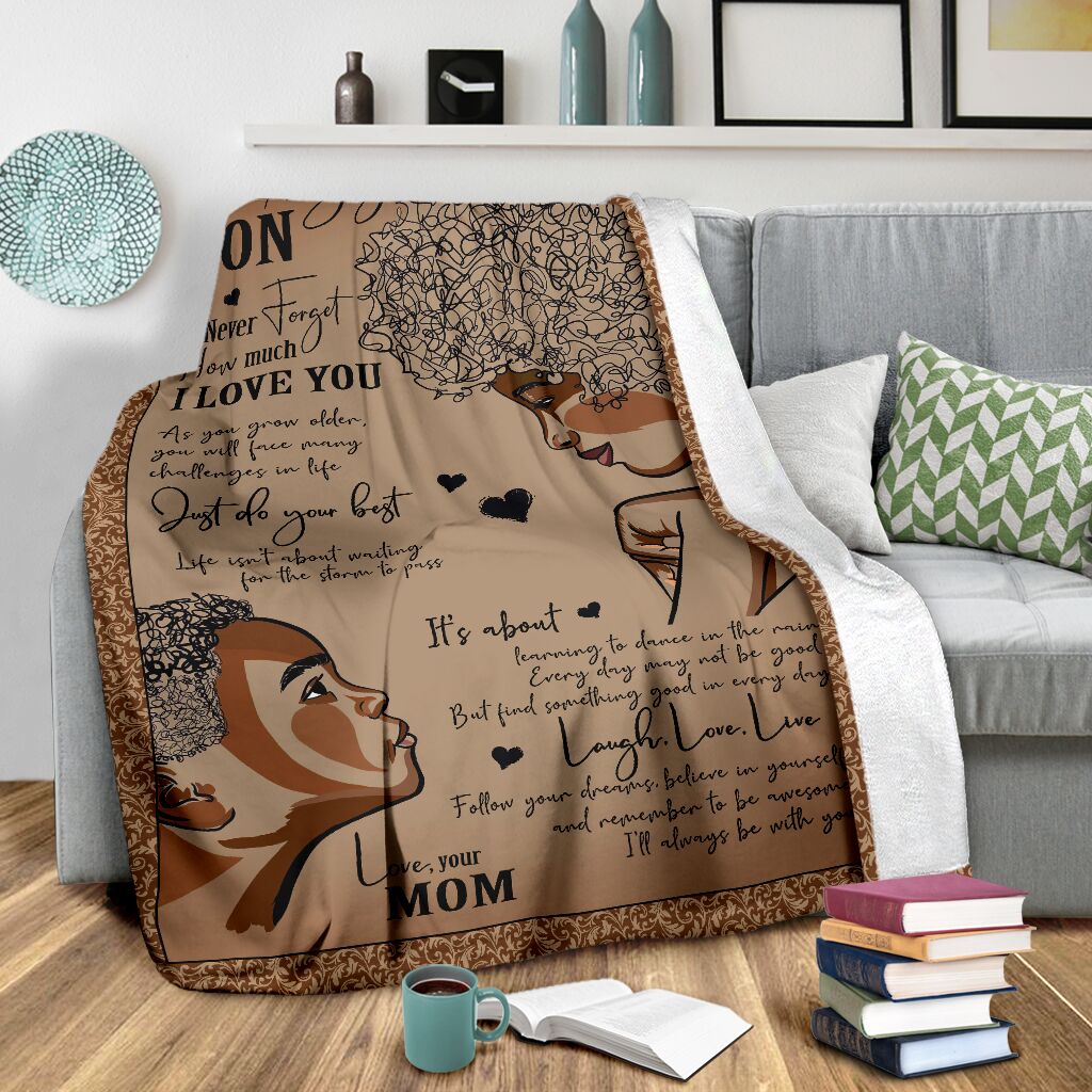 Africa To My Son African American Flannel Blanket For Cozy Bedroom Sofa Decor