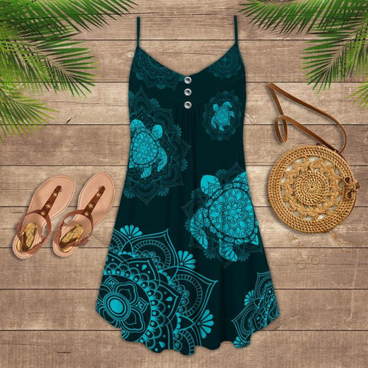 Turtle Is Beach Soul Limited 19 – Women's Summer Sleeveless V-Neck Camisole Dress