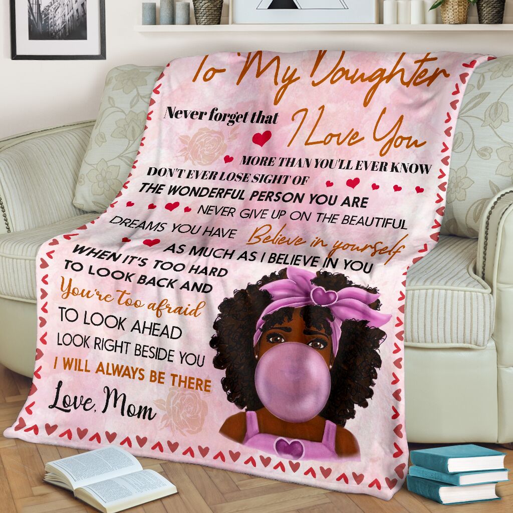 Black Girl To My Daughter African American Flannel Blanket For Cozy Bedroom Sofa Decor