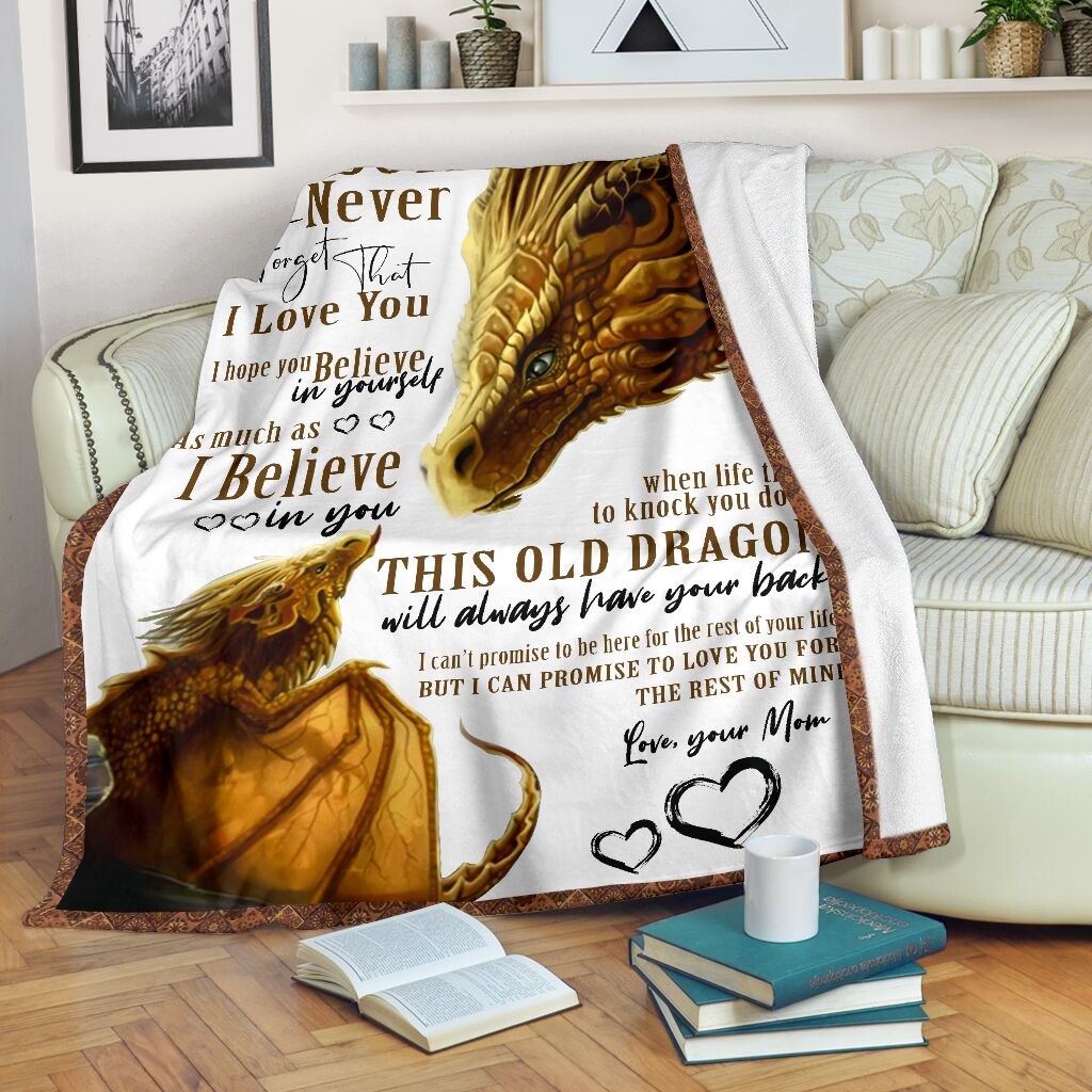 Dragon To My Son Lover Flannel Blanket For Cozy Bedroom Sofa Decor