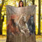 Horse Chase His Dream Flannel Blanket For Cozy Bedroom Sofa Decor