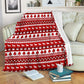 Asl Christmas White And Red Flannel Blanket For Cozy Bedroom Sofa Decor