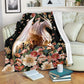 Dragon White Dragon Floral Flannel Blanket For Cozy Bedroom Sofa Decor
