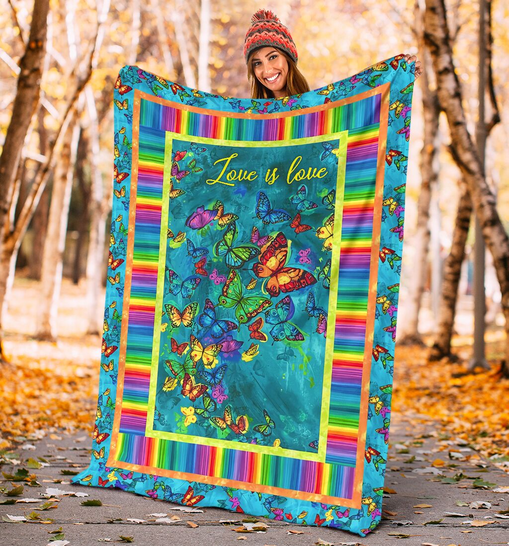 LGBT Love Is Love Support Color Flannel Blanket For Cozy Bedroom Sofa Decor
