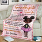 Black Girl To My Granddaughter African Flannel Blanket For Cozy Bedroom Sofa Decor