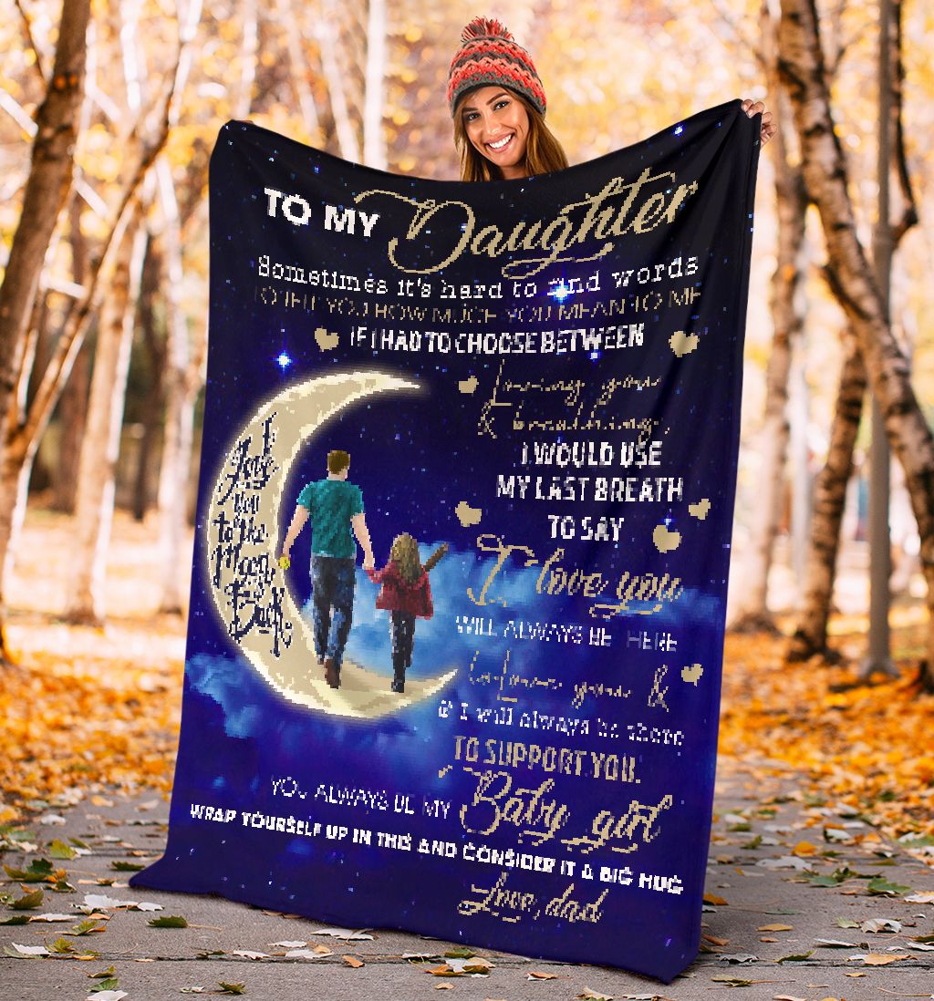 Family Dad To My Daughter Flannel Blanket For Cozy Bedroom Sofa Decor