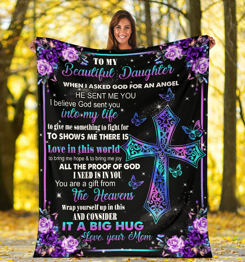 God I Asked God For A Best Friend Christian Flannel Blanket For Cozy Bedroom Sofa Decor