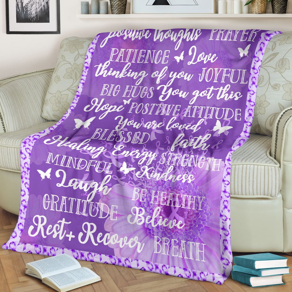 Fibromyalgia Awareness Flannel Blanket For Cozy Bedroom Sofa Decor