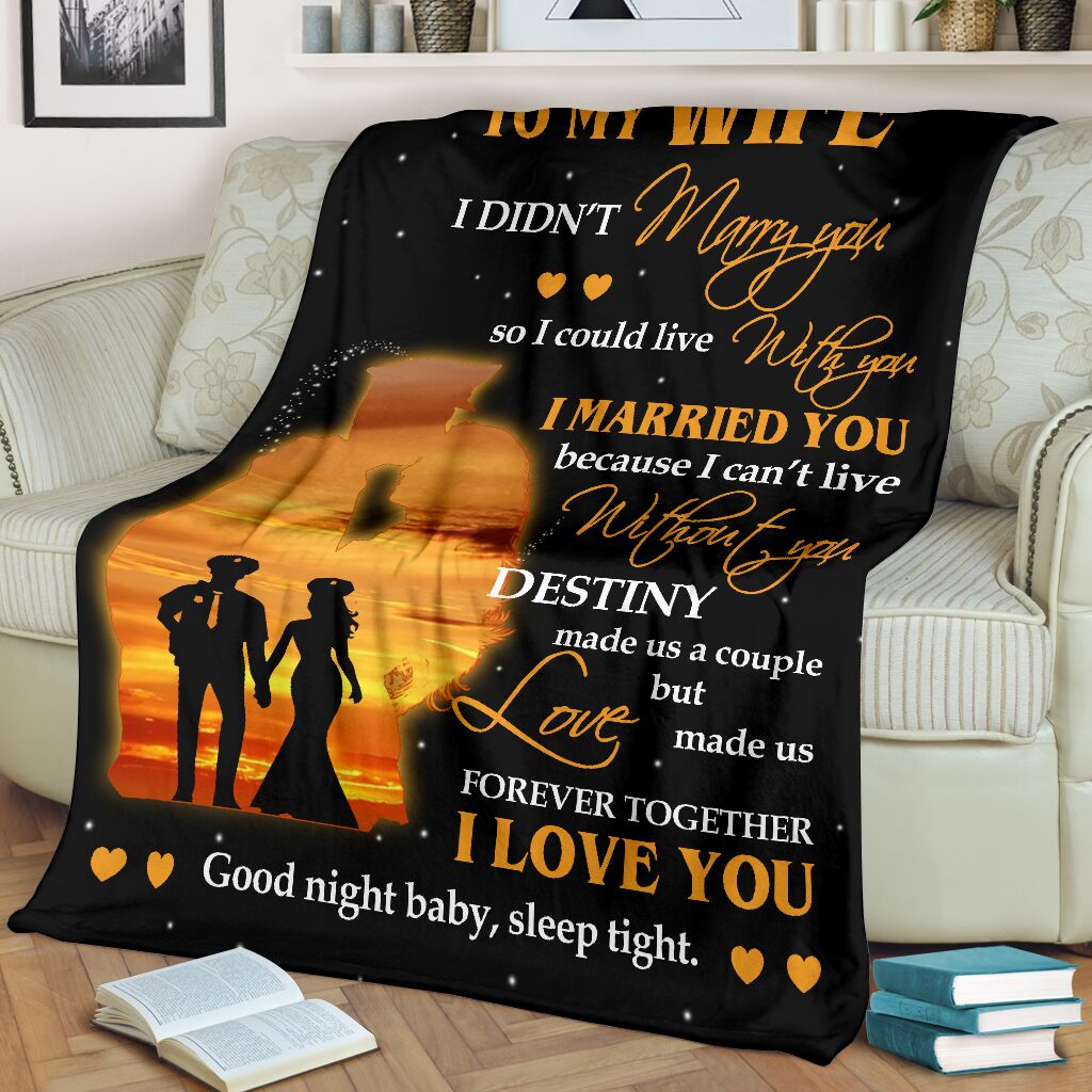 Police To My Husband Fathers Day Officer Flannel Blanket For Cozy Bedroom Sofa Decor