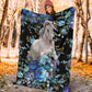 Horse White Horse Blue Flower Flannel Blanket For Cozy Bedroom Sofa Decor
