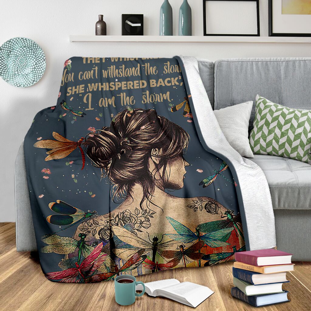 Dragonfly Girl Dragonfly I'm The Storm Flannel Blanket For Cozy Bedroom Sofa Decor
