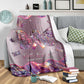 Breast Cancer Awareness Butterfly Flannel Blanket For Cozy Bedroom Sofa Decor