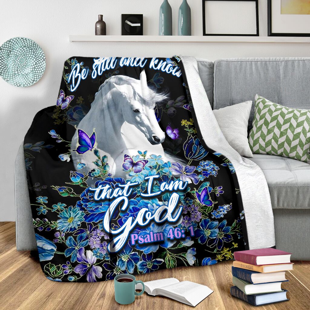Horse Be Still And Knowing That I Am God Flannel Blanket For Cozy Bedroom Sofa Decor