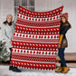 Asl Christmas White And Red Flannel Blanket For Cozy Bedroom Sofa Decor