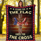 God Stand For The Flag American Flag Christian Flannel Blanket For Cozy Bedroom Sofa Decor