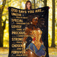 Black Girl God Says You Are African American Flannel Blanket For Cozy Bedroom Sofa Decor