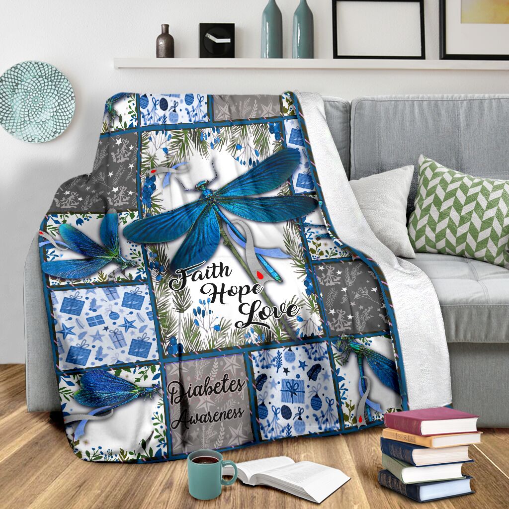 Diabetes Awareness Flannel Blanket For Cozy Bedroom Sofa Decor