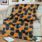Halloween Pumpkin Black Cat Flannel Blanket For Cozy Bedroom Sofa Decor
