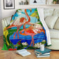 Flamingo Love Beautiful Life Flannel Blanket For Cozy Bedroom Sofa Decor