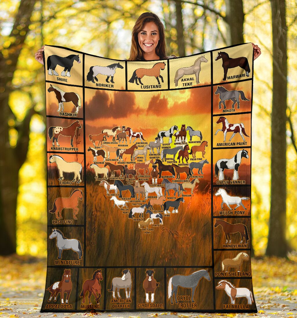 Horse I Love Horses Flannel Blanket For Cozy Bedroom Sofa Decor