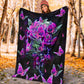 Breast Cancer Awareness Butterfly Flannel Blanket For Cozy Bedroom Sofa Decor