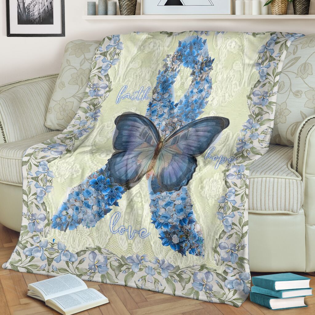 Diabetes Awareness Butterfly Flannel Blanket For Cozy Bedroom Sofa Decor